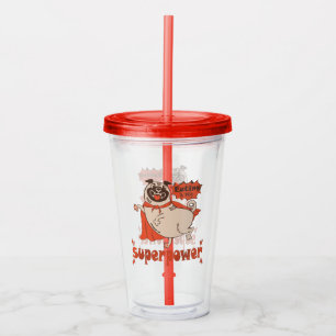 Verre En Acrylique Manger est mon super-puissance rouge carlin style