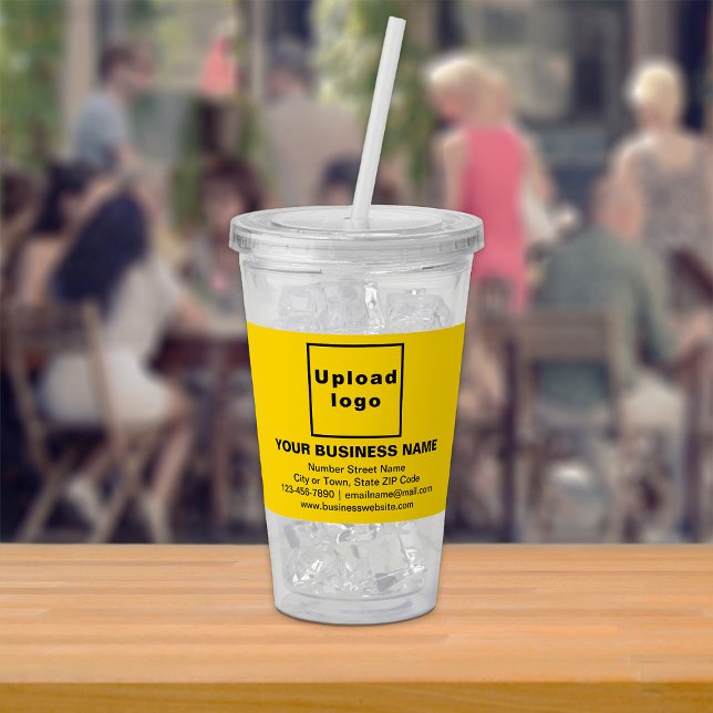 Verre En Acrylique Marque commerciale jaune sur paruline acrylique (Acrylic tumbler with your business brand in yellow)