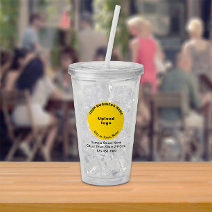 Verre En Acrylique Marque d'entreprise jaune ronde Tumbler en acryl