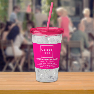 Verre En Acrylique Marque d'entreprise rose Tumbler en acrylique