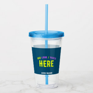 VERRE EN ACRYLIQUE MARQUE MODERNE MODERNE PERSONNALISÉE MODERNE BLEUE