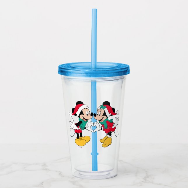 Verre En Acrylique Mickey & Minnie | Christmas Love (Devant)