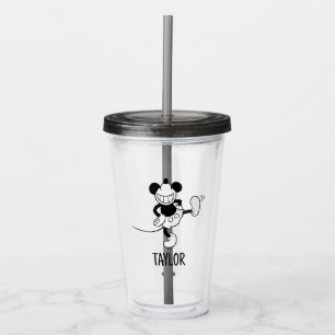 Verre En Acrylique Mickey Mouse Danse Ajouter Votre Nom