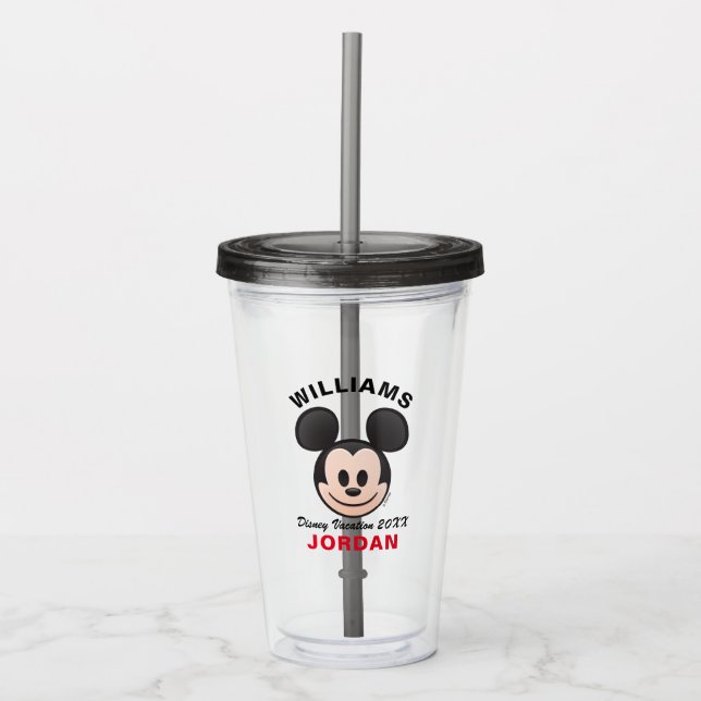 Verre En Acrylique Mickey Mouse Emoji | Vacances en famille (Devant)