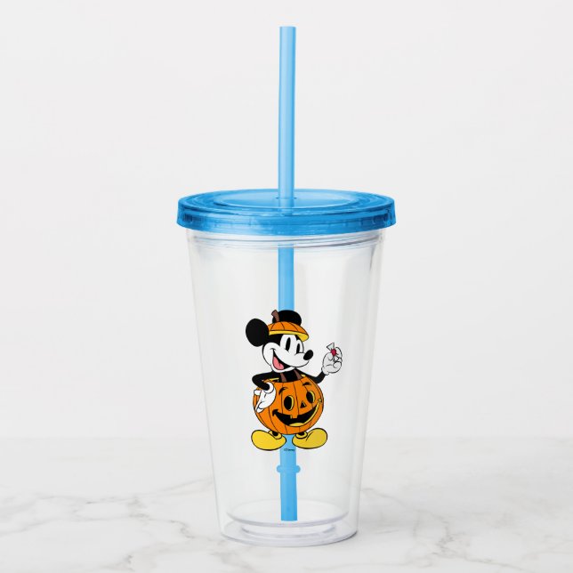 Verre En Acrylique Mickey Mouse habillée en Citrouille (Devant)