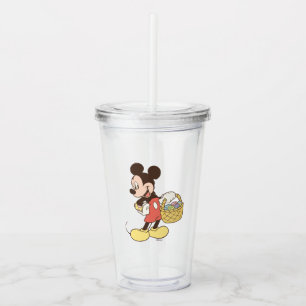 Verre En Acrylique Mickey Mouse tenant le panier des oeufs de Pâques