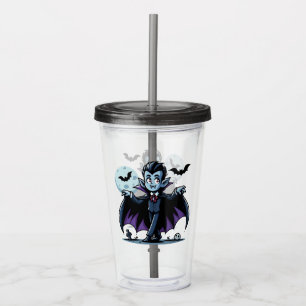Verre En Acrylique Mignonne, whimsical Halloween vampire