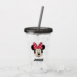 Verre En Acrylique Minnie   Head Logo - Ajouter votre nom