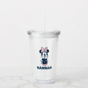 Verre En Acrylique Minnie Mouse   Blue & Pink Anniversaire Fête Favor