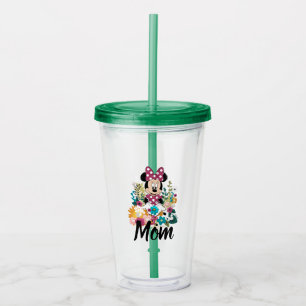 Verre En Acrylique Minnie Souris - Fleurs pour maman