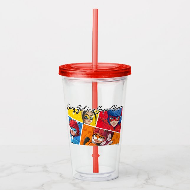Verre En Acrylique Miraculeux Chaque fille est un super héros (Devant)