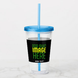 VERRE EN ACRYLIQUE MODÈLE DE TEXTE D'IMAGE NOIRE SIMPLE ET MODERNE