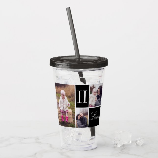 Verre En Acrylique Monogramme 3 Collage photo (Devant glace)