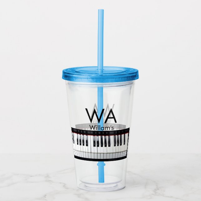 Verre En Acrylique Monogramme ajouter le nom de la lettre initiale te (Devant)