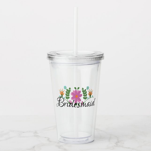 Verre En Acrylique Monogramme floral mexicain de domestique (Devant)