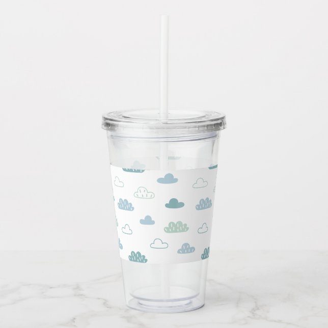 Verre En Acrylique Motif de nuage à main levée (Devant)