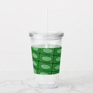 Verre En Acrylique motif de peau d'alligator vert