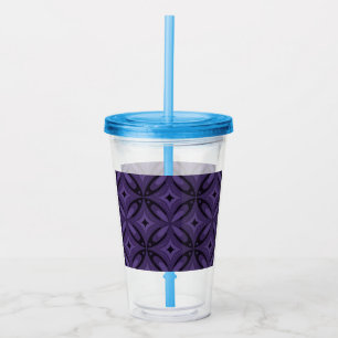 Verre En Acrylique Motif Rétro de Couleur Violet Foncé