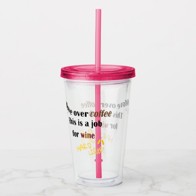 Verre En Acrylique Mouvement drôle au-dessus du travail de café pour (Devant)