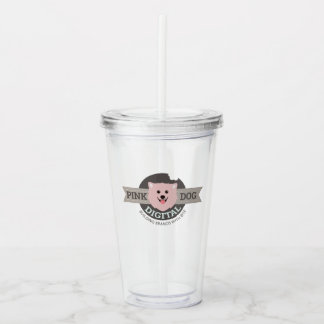Verre En Acrylique Mug de voyage numérique en acier inoxydable Pink D