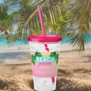 Verre En Acrylique Neon Beach S'Il Vous Plaît Bachelorette Party Pers
