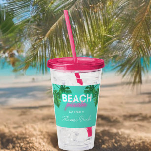 Verre En Acrylique Neon Beach S'il Vous Plaît Enterrement de Vie de J