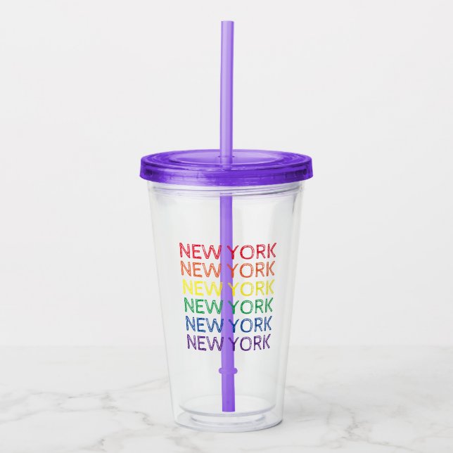 Verre En Acrylique New York City Rainbow Gay pride LGBT NYC (Devant)