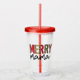 Verre En Acrylique Noël de Noël branché "Merry Mama"