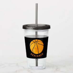 Verre En Acrylique Noir personnalisé sportif de basket-ball de sports