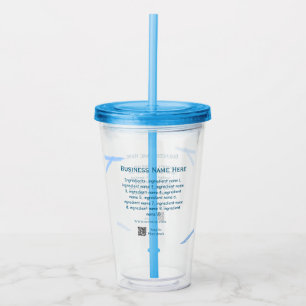 Verre En Acrylique Nom d'ingrédient ajouter nom d'entreprise site Web