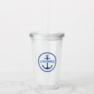 Verre En Acrylique Nom du bateau de bordure de la corde d'ancrage nau