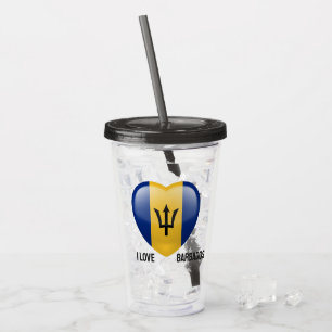 Verre En Acrylique Nom personnalisé Barbados Love