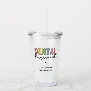 Verre En Acrylique Nom personnalisé Dental Hygienist RDH Cadeaux
