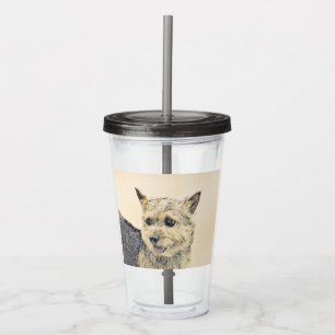 Verre En Acrylique Norwich Terrier Peinture - Cute Original Chien Art