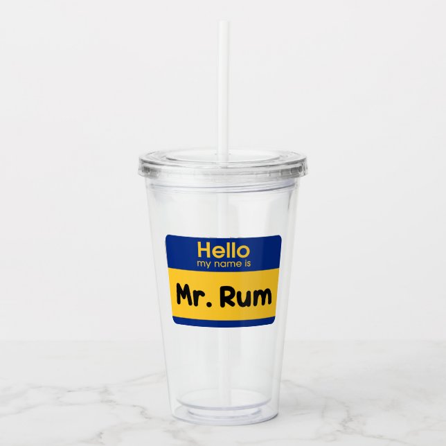 Verre En Acrylique Nous Avons Bleu Soca "Mr Rum" Coupe Fete - V1 (Devant)