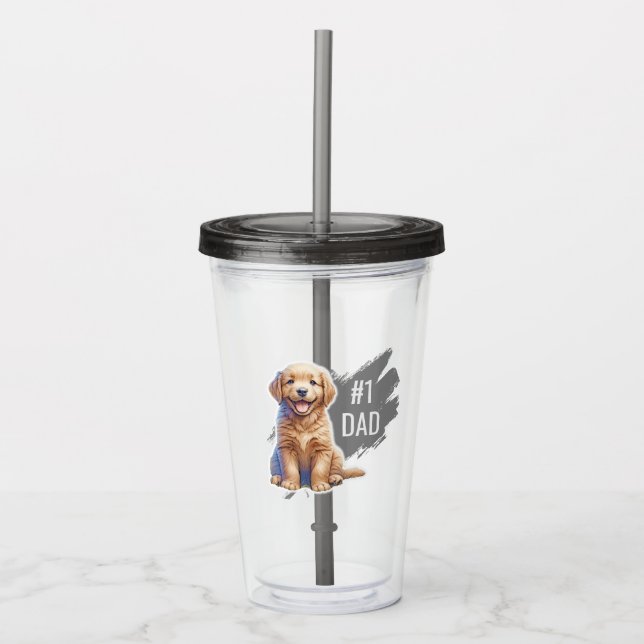 Verre En Acrylique Numéro Un Papa Tumbler Acrylique Personnalisé (Devant)