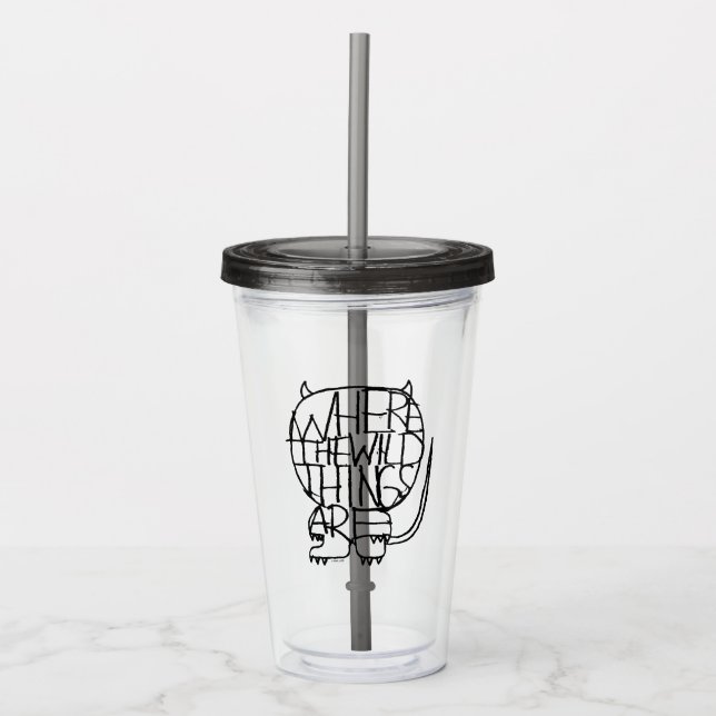 Verre En Acrylique Où sont les choses sauvages | Croquis par objet sa (Devant)