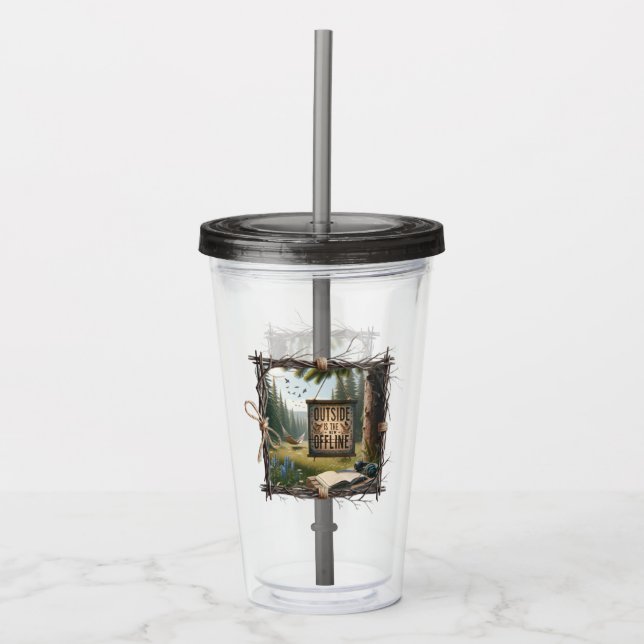 Verre En Acrylique Outside Is the New Offline – Nature Escape Tumbler (Devant)