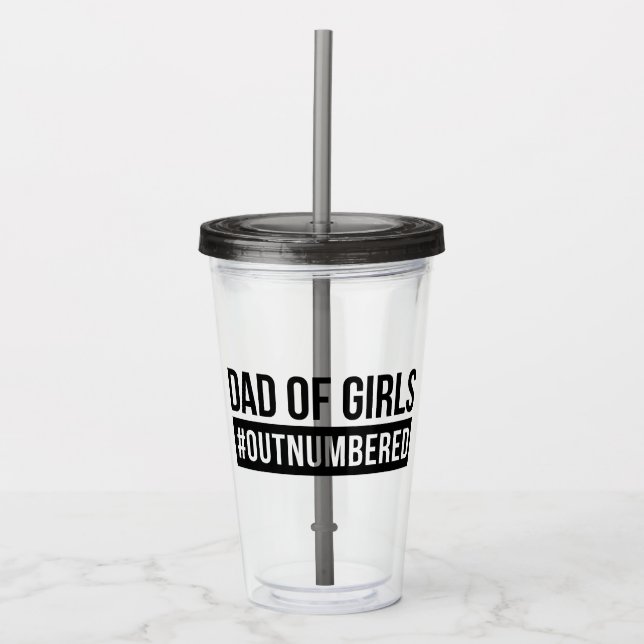 Verre En Acrylique Papa des filles #Surnuméroté (Devant)