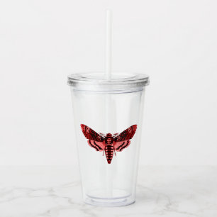 Verre En Acrylique Papillon Rouge Cramoisi