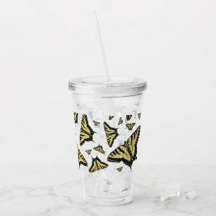 Verre En Acrylique Papillons swallowtail jaunes