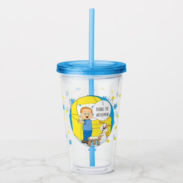 Verre En Acrylique Pâque Acrylique Tumbler Il a trouvé Afikomen (Devant)