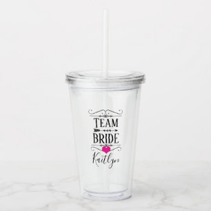 VERRE EN ACRYLIQUE PARTI BRIDAL DE L'ÉQUIPE PERSONNALISÉ TUMBLER