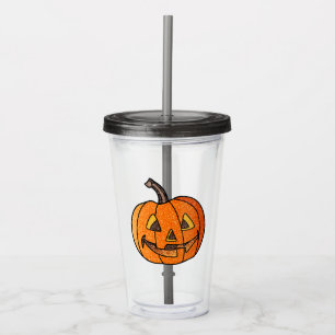 Verre En Acrylique Parties scintillant Jack O'Lantern