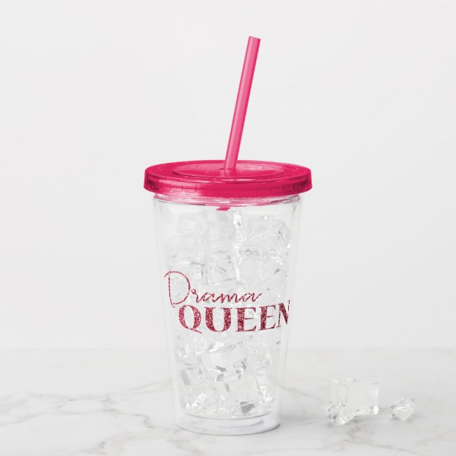Verre En Acrylique Parties scintillantes roses d'or de la Reine de (Dos glace)