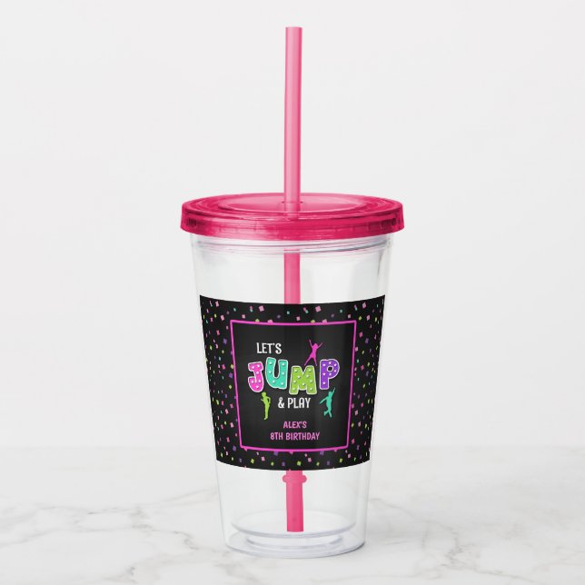 Verre En Acrylique Paruline 16oz pour l'anniversaire du Trampoline -  (Devant)