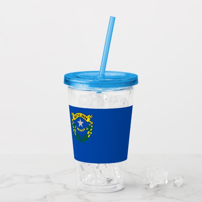 Verre En Acrylique Paruline acrylique avec drapeau du Nevada (Dos glace)