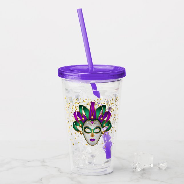 Verre En Acrylique Paruline Acrylique Mardi Gras (Devant glace)
