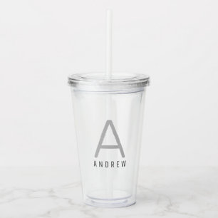 Verre En Acrylique Paruline acrylique Monogram Straw Cup Nom personna