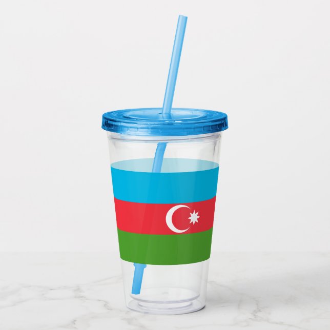 Verre En Acrylique Paruline acrylique patriotique avec drapeau d'Azer (Dos)